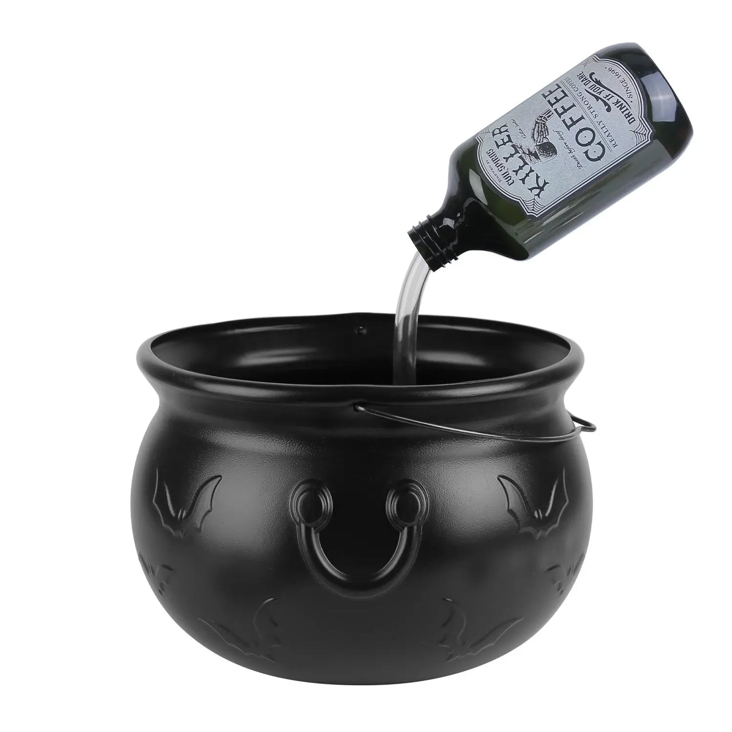Halloween Floating Bottle Decor with Witches Cauldron & Mist Maker Festaan