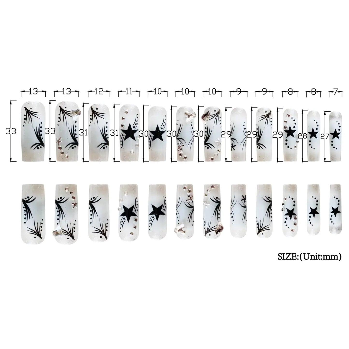 Women’s Fashion Rhinestone Patch Nails | Retro Nail Art Festaan