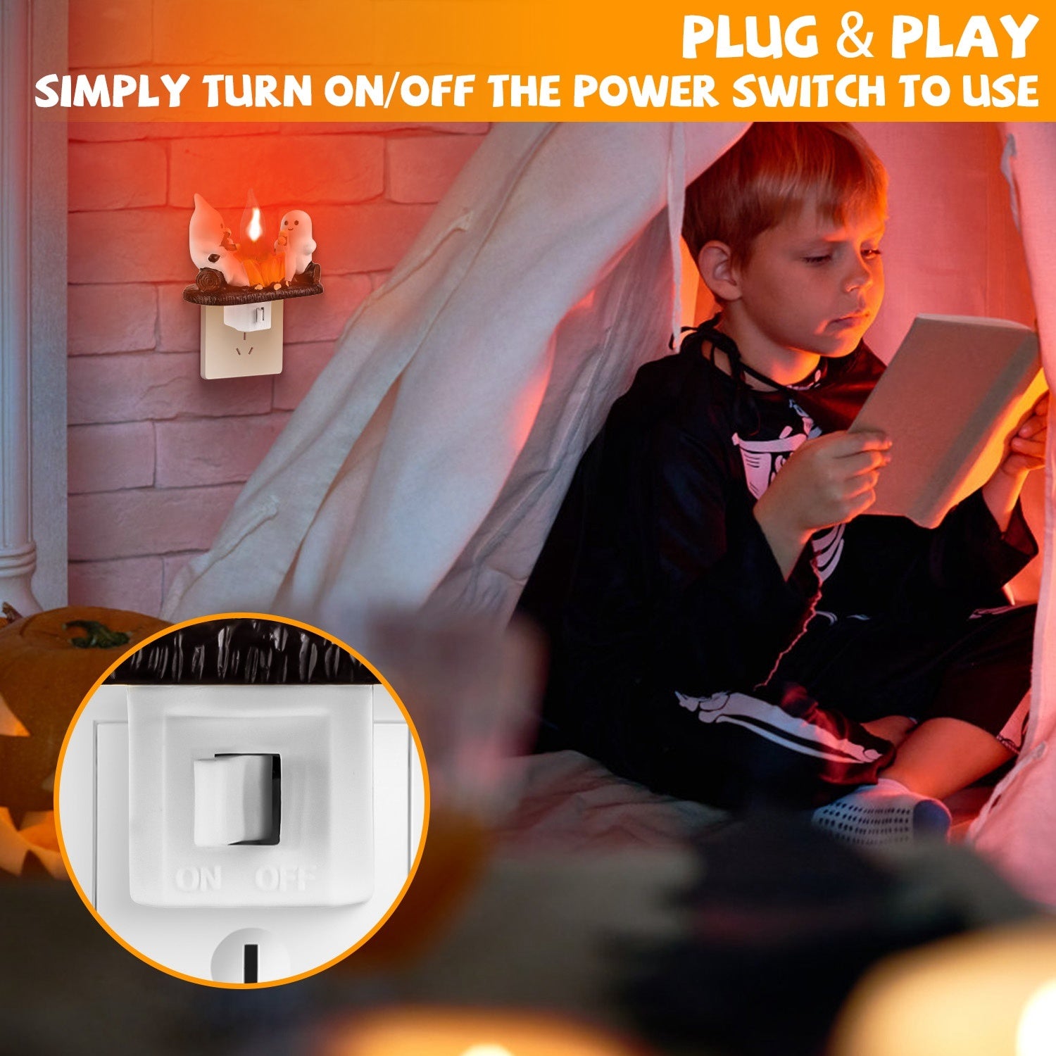 2Pcs Ghost Campfire Flickering Flame