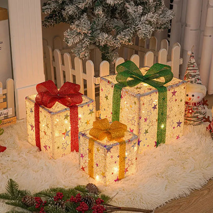 Outdoor LED Christmas Gift Box Decorations
