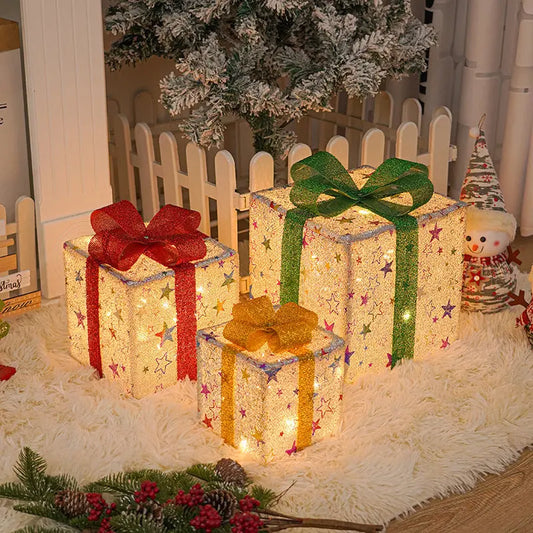 Outdoor LED Christmas Gift Box Decorations
