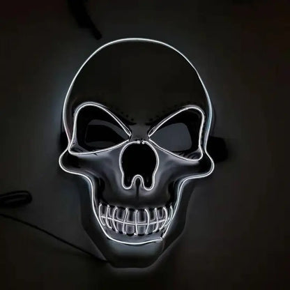 Skull LED Glowing Halloween Mask | EL Wire Design Festaan