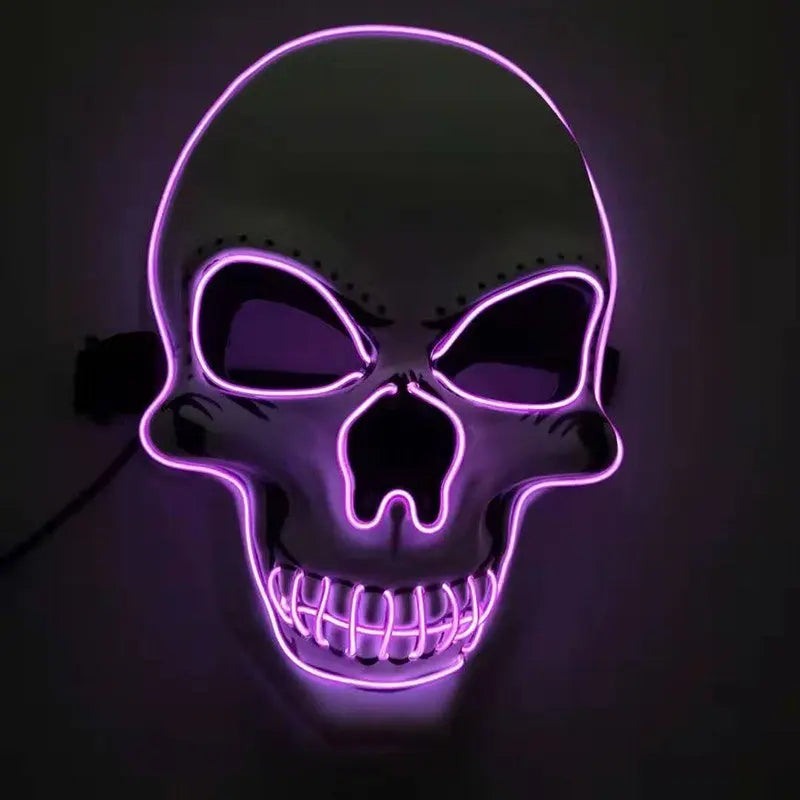 Skull LED Glowing Halloween Mask | EL Wire Design Festaan