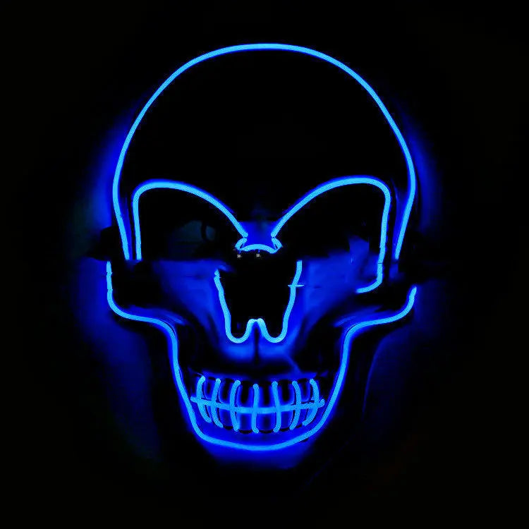 Skull LED Glowing Halloween Mask | EL Wire Design Festaan