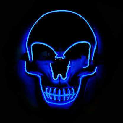 Skull LED Glowing Halloween Mask | EL Wire Design Festaan
