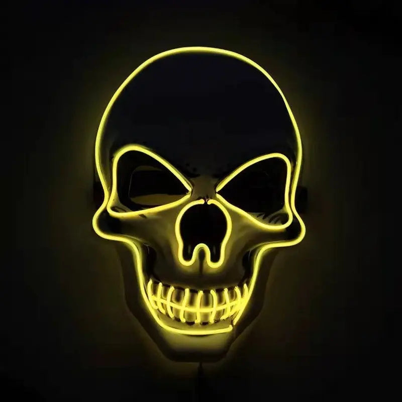 Skull LED Glowing Halloween Mask | EL Wire Design Festaan