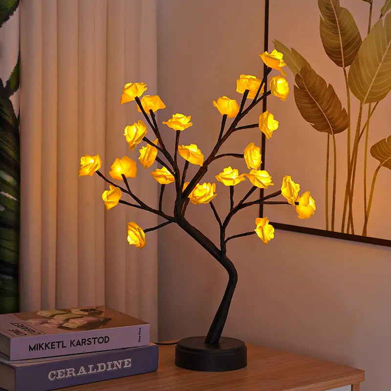 Table Lamp Flower Tree | Rose Night Light USB Festaan