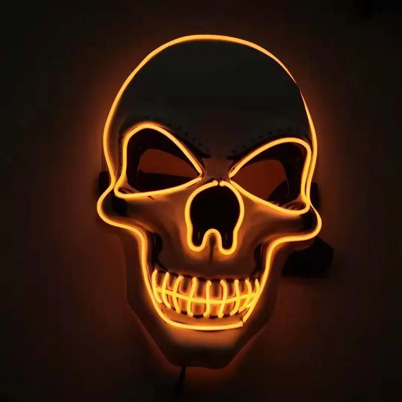 Skull LED Glowing Halloween Mask | EL Wire Design Festaan
