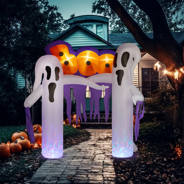 9.8ft White Ghost Arch 3 LED Lights