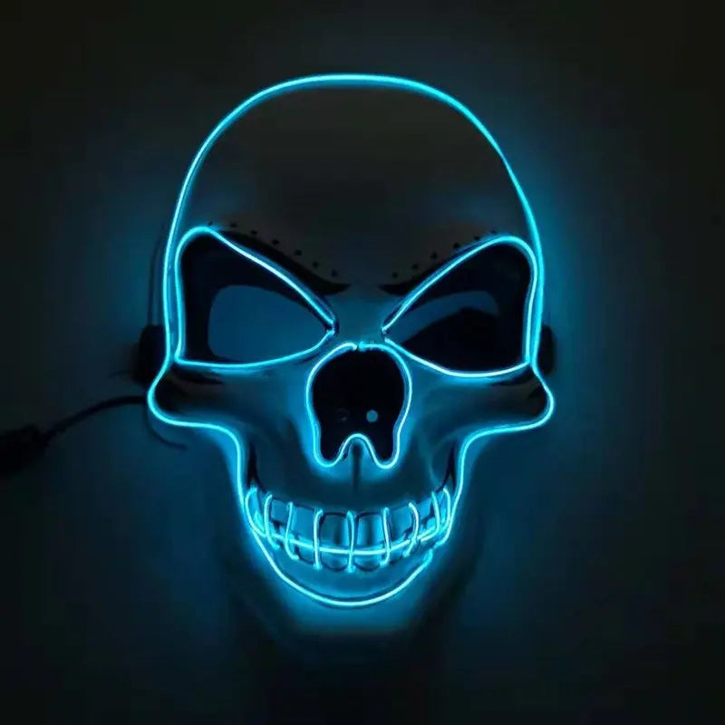 Skull LED Glowing Halloween Mask | EL Wire Design Festaan