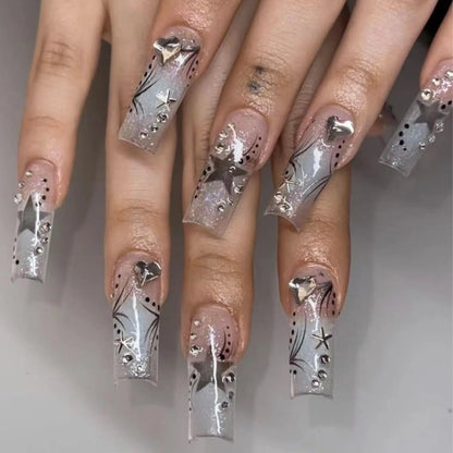 Women’s Rhinestone Patch Nails Set