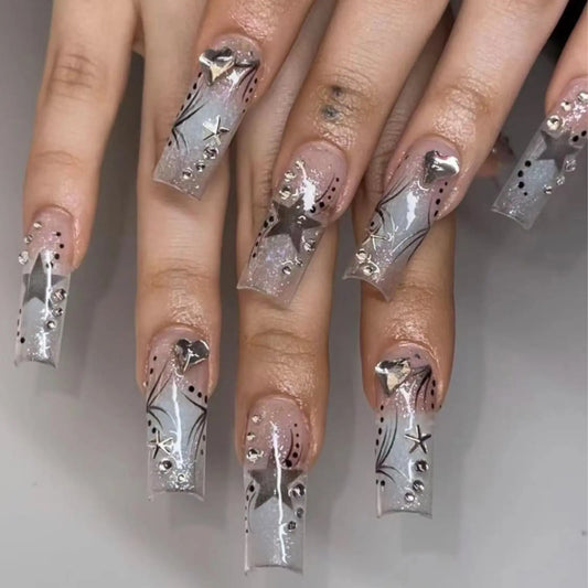 Women’s Rhinestone Patch Nails Set