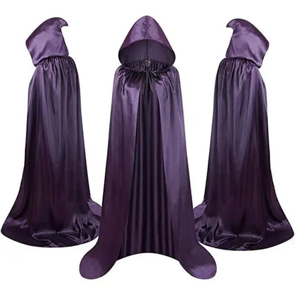Kids Halloween Wizard Cloak Costume with Hood – Black Cape Festaan