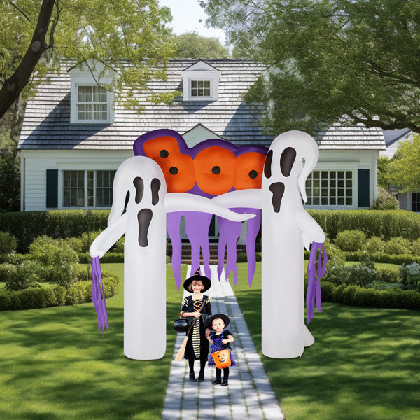 9.8ft White Ghost Arch 3 LED Lights