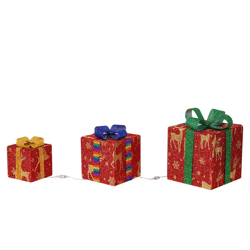 Lighted Up Outdoor Christmas Decorations | LED Gift Box Set Festaan