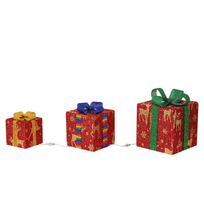 Lighted Up Outdoor Christmas Decorations | LED Gift Box Set Festaan