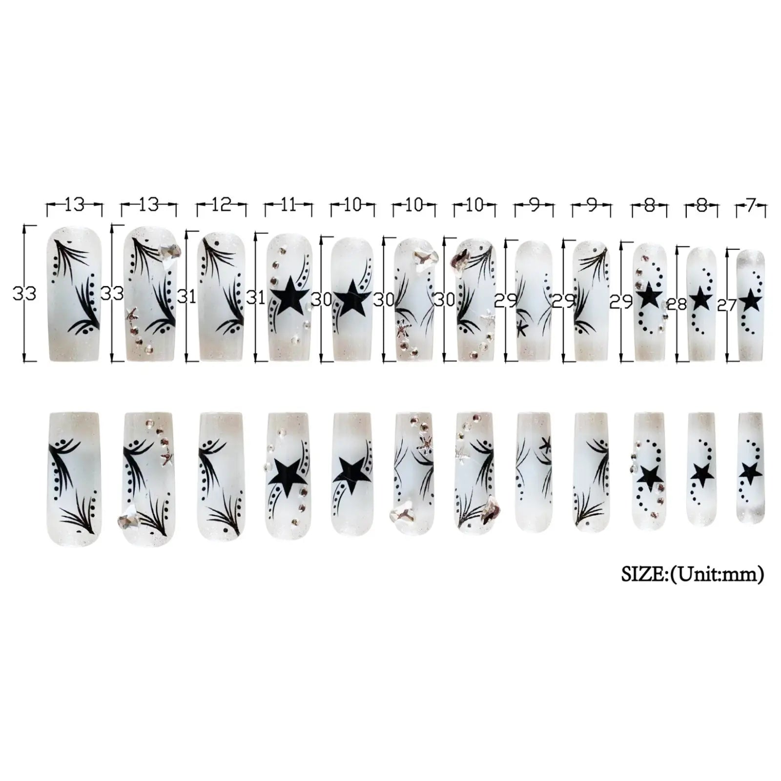 Women’s Fashion Rhinestone Patch Nails | Retro Nail Art Festaan